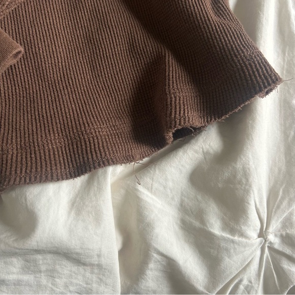 Nevada Women's Large Brown Waffle Knit Crewneck Sweater Relaxed Fit - Picture 5 of 7